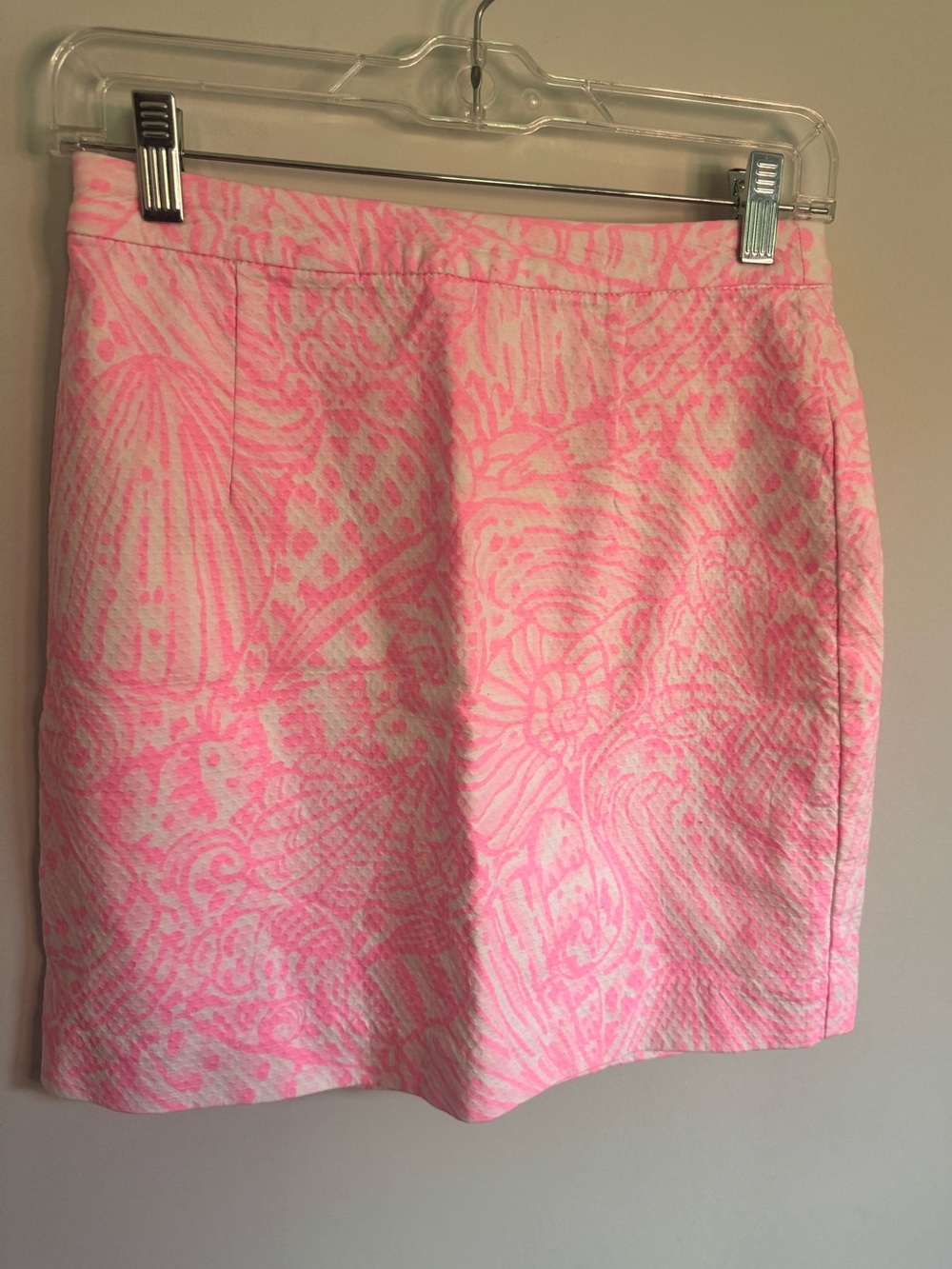 Lilly Pulitzer Pink shell print Adeline Patterned Skirt size 0 NWOT